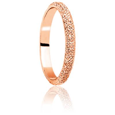 Alliance Diamanteka en Or Rose 750, Largeur 3,50 mm - Ponce