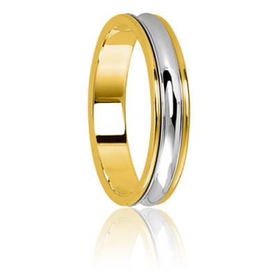 Alliance Concave en 2 Ors 750, Largeur 4,50 mm - Ponce