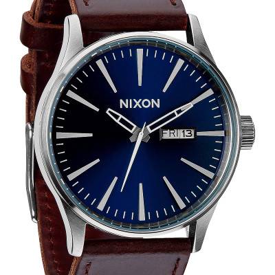Sentry Leather Blue/Brown Watch A105-1524 - NIXON