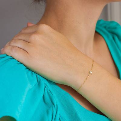 Bracelet Bright Or Jaune 750 et Diamant 0,05 ct, 15,5 cm à 18 cm - Diamond Lady