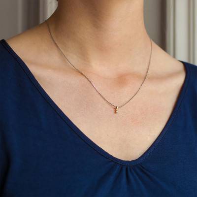 750/1000 Yellow Gold & Diamond 0,04 ct Pendant - Emanessence