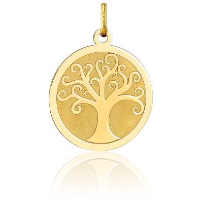 Médaille Arbre de Vie Arabesque Or Jaune 750, Diamètre 20 mm - Argyor