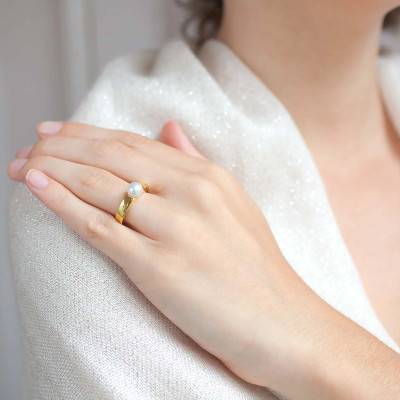 Bague Cap Girardeau, Perle et Or Jaune - Porchet
