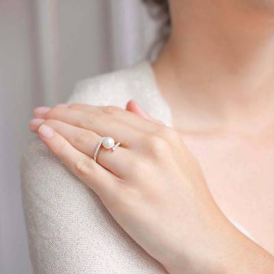 Bague Cap Charles, Perle et Diamants - Porchet