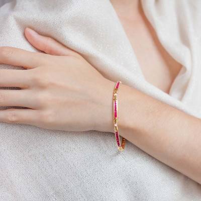 Bracelet Inyo, Rubis et Diamants, Longueur 18,5 cm - Porchet