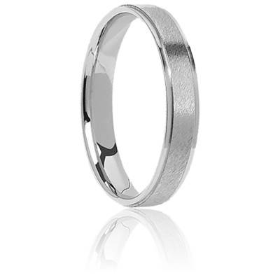 Alliance Ruban Confort en Platine 950, Largeur 3 mm - Ponce