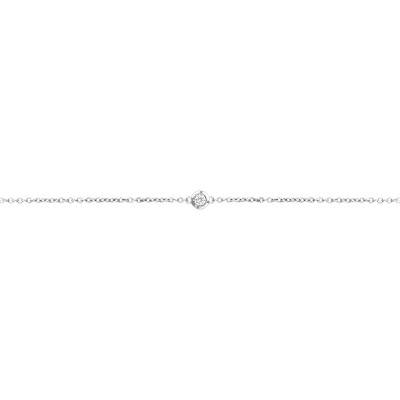 Bracelet Bright Or Blanc 750 et Diamant 0,05 ct, 15,5 cm à 18 cm - Diamond Lady