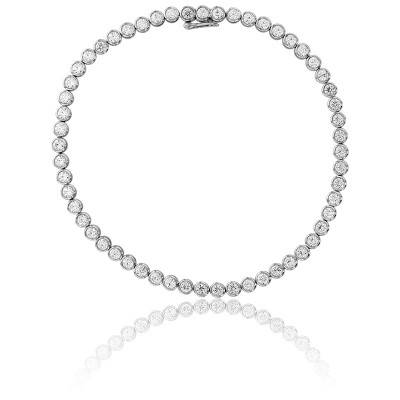 Bracelet Pluie Or Blanc 750 et Diamants 2,91 cts, Longueur 17 cm - Diamond Lady