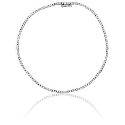 Bracelet Scintillant Or Blanc 375 et Diamants PM, Longueur 17 cm - Diamond Lady