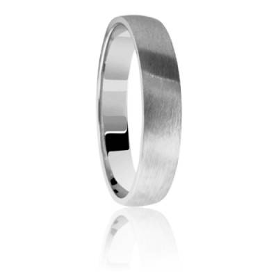 Alliance Ruban Standard Charmes en Or Blanc 750, Largeur 4 mm - Ponce