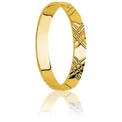 Alliance Ruban Standard Ozoir en Or Jaune 750, Largeur 2,50 mm - Ponce