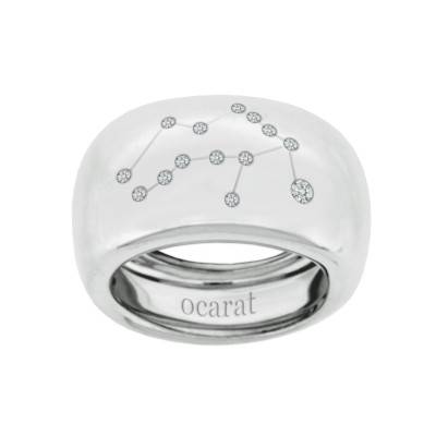 Sterling Silver 925 & White Diamond Aquarius Constellation Ring - Ocarat