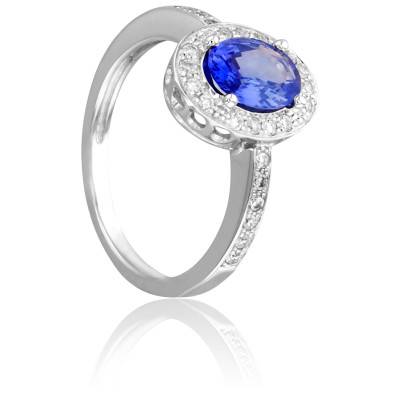 Bague Valhalla en Or Blanc 750 & Diamants 0,27 ct et Saphir 1,5 ct - Porchet
