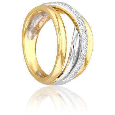 Bague Shishaldin en 2 Ors Blanc et Jaune 750 & Diamants - Porchet