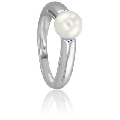White Gold & Pearl Cap Lookout Ring - Porchet