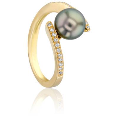 Bague Cap Katmai en Or Jaune 750 & Perle Tahiti - Porchet