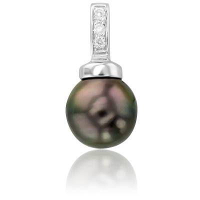 Pendentif En Or 18 Carats Avec Perle De Tahiti Et Diamants - Neuf Sans Emballage - Bijou Sans Marque