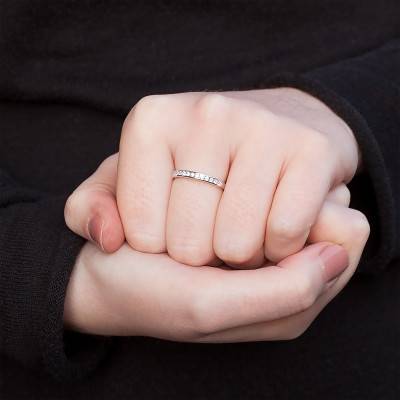White 750/1000 Gold Half Eternity Band Anténor & Diamonds 0,20 ct - Alliantine