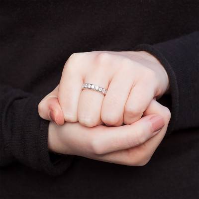Anténor wedding ring Half Eternity Band in 750 White Gold & 1 ct Diamonds - Alliantine