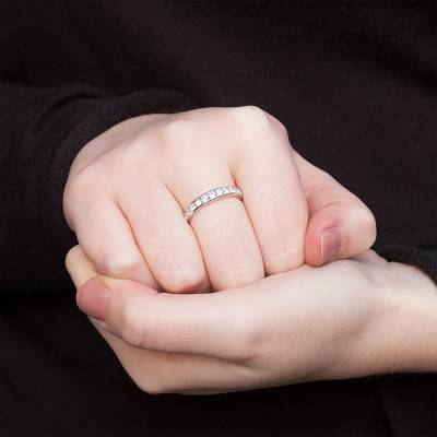 Platinum & Diamond Half Eternity Wedding Band Anténor Comfort 0.50 ct - Alliantine