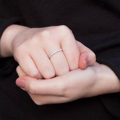 Audley 18K White Gold Half Eternity Comfort-Fit Wedding Ring & G/SI2 Diamonds 0.30 ct - Alliantine