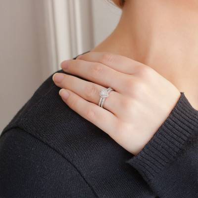 Alliance Solitaire Shelly en Or Blanc 375 & Diamant - Alliantine