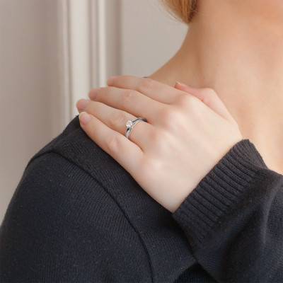 Bague Solitaire Déclaration, Diamant GSI2 0,25 ct & Or Blanc 750 - Alliantine