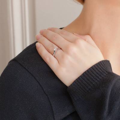 Bague Solitaire Déclaration, Diamant GSI2 0,40 ct & Or Blanc 750 - Alliantine