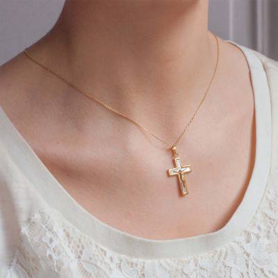 Pendentif Croix Christ Or Jaune 375 - Vandona