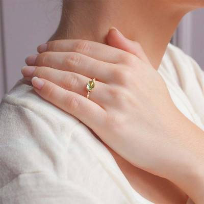 Bague Hélia Péridot Or Jaune 18 Carats - Vandona