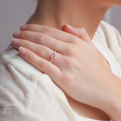 Bague Cara Améthyste Or Jaune 18 Carats - Aurora
