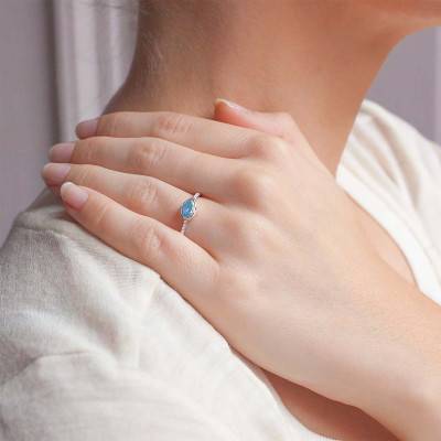 Bague Cléo Topaze Or Blanc 750 - Vandona