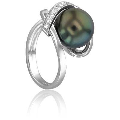 Bague Cap Henlopen en Diamants & Perle Tahiti - Porchet