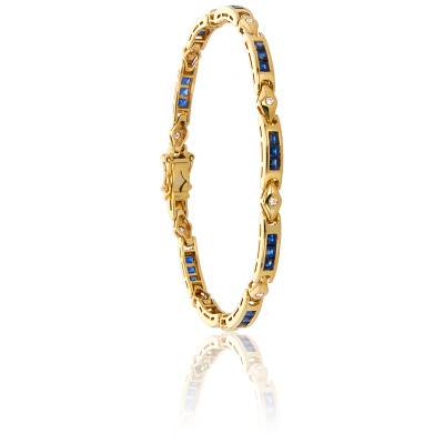 Lassen Sapphire and Diamond Bracelet, Length 18.5 cm - Porchet