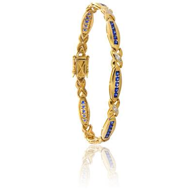 Ouachita Bracelet, Sapphires and Diamonds, Length 18.5 cm - Porchet
