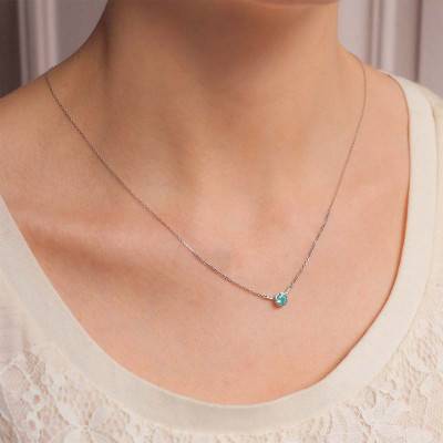 Collier Rosa Aigue-Marine Or Blanc 750, Longueur 42 cm - Aurora