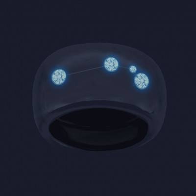 Bague Constellation du Bélier Diamants & Or Blanc 750 - Emanessence