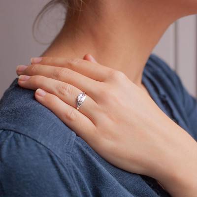 Bague Plume Or Blanc 375 - Scarlett or Scarlett