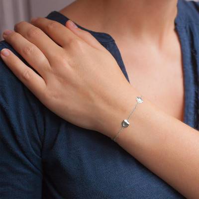 Bracelet Pastilles Froissées Or Blanc, Longueur 18 cm - Scarlett or Scarlett