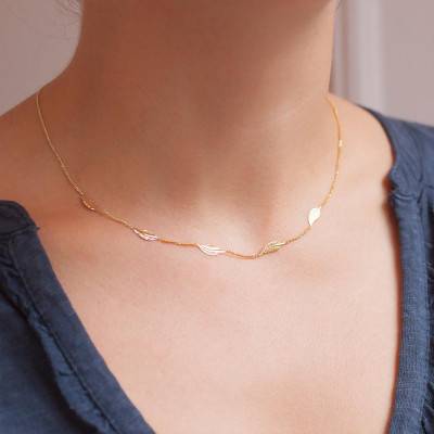 Collier Plumes en Or Jaune 375, Longueur 42 cm - Scarlett or Scarlett