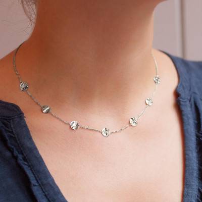 Collier Pastilles Froissées Or Blanc 375, Longueur 45 cm - Scarlett or Scarlett