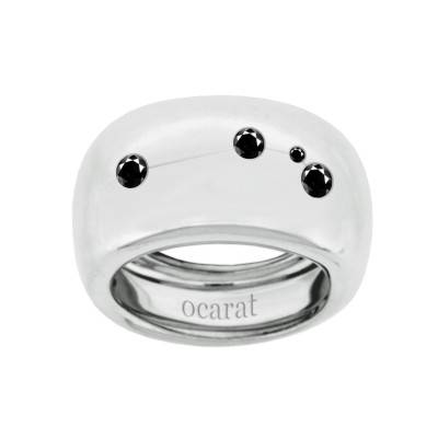 925 Silver & Black Diamond Aries Constellation Ring - Ocarat