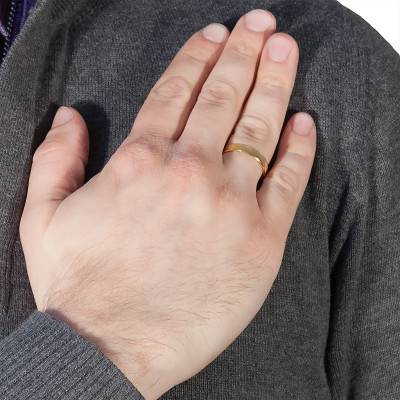 Standard Half-Dome 750/1000 Yellow Gold Wedding Ring Elche, Width 4.50 mm - Amore
