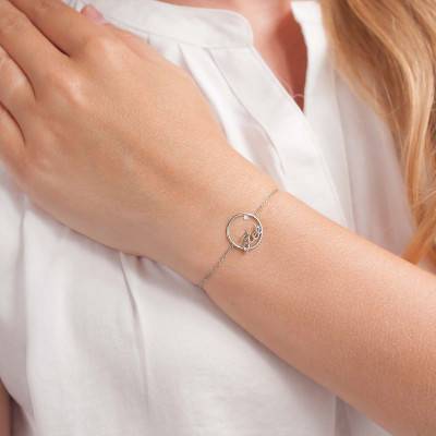 Bracelet prénom personnalisé 15mm, Or Blanc 375, Longueur 13 ou 18 cm ajustable - Scarlett or Scarlett