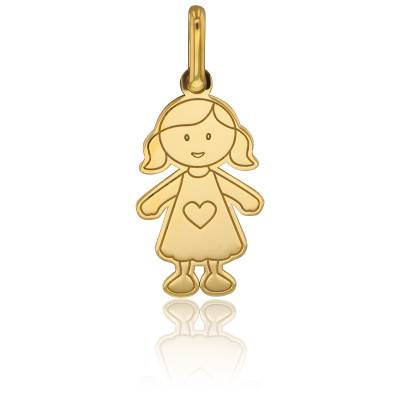 Pendentif Petite Fille GM Or Jaune 750 - Lucas Lucor