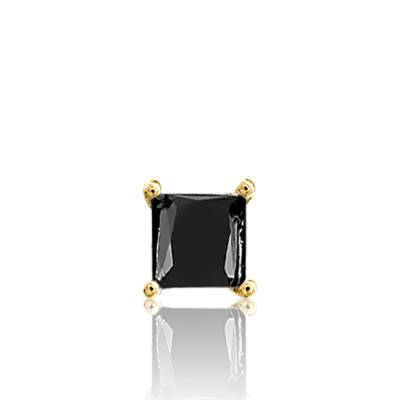 1 Boucle d'Oreille en Or Jaune 750 & Black Square 1 ct - Emanessence