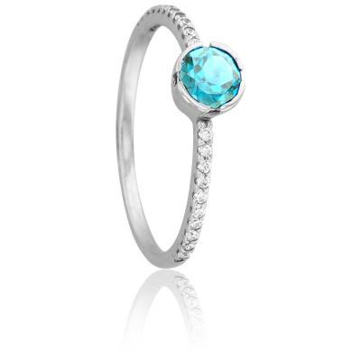 Bague Rosa en Or Blanc 750 & Aigue-Marine - Aurora