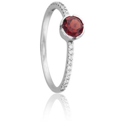 Bague Rosa en Or Blanc 375 & Grenat - Vandona