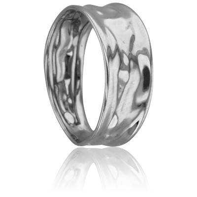 375/1000 White Gold Crinkled Ring - Maison Ballet by Scarlett