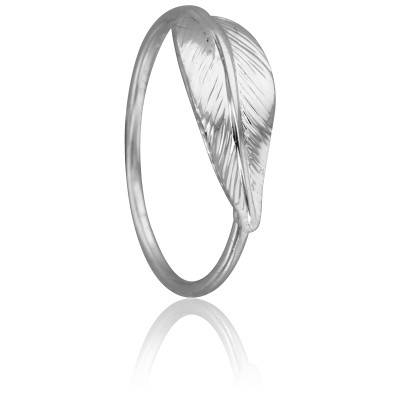 Bague Plume en Or Blanc 375 - Scarlett or Scarlett